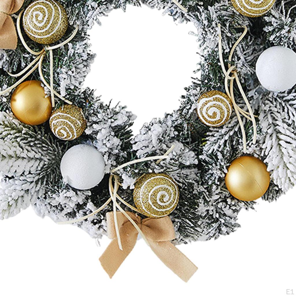 Christmas Wreath Decor with Bowknot Decorative for Front Door Hanging Decoration