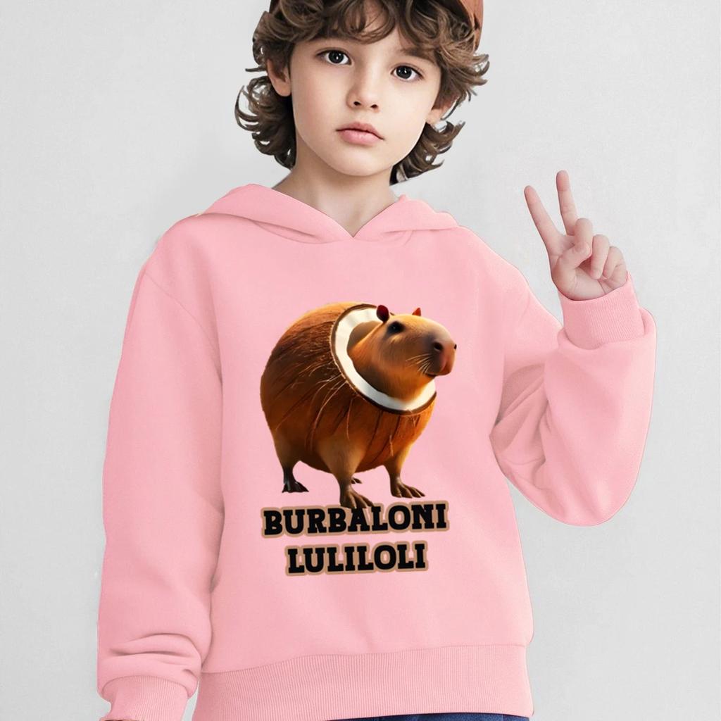 Burbaloni Luliloli Italian Brainrot Meme Hoodies Sweatshirt Boys Girls Funny Cartoon Hoodie Autumn Fashion Pullover Kids Clothes