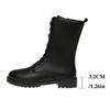 Fashion Fashion Boots Women's 2024 Spring, Autumn, and Winter New Round Head Side Zipper Mid Sleeve Casual Women's Leather Boots