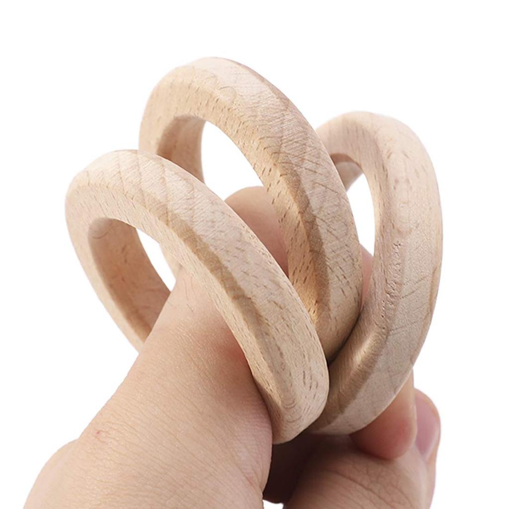 Mamimami Home Wooden Ring Square Section 65mm 10 Pieces Beech Natural Pendant Parts Gift Parts Material Material Handmade Gift Craft Present