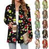 Women's Christmas Printed Lightweight Cardigan Long Sleeved Casual Loose Thin Fit With Pockets Cardigan Jacket