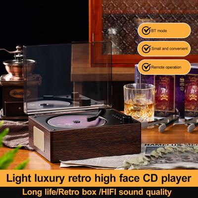 Ретро CD-плеер Перезаряжаемый Поддержка CD BT USB 3,5 мм AUX Портативный CD-плеер Bluetooth-совместимый 5.0 Домашний музыкальный плеер для телефона