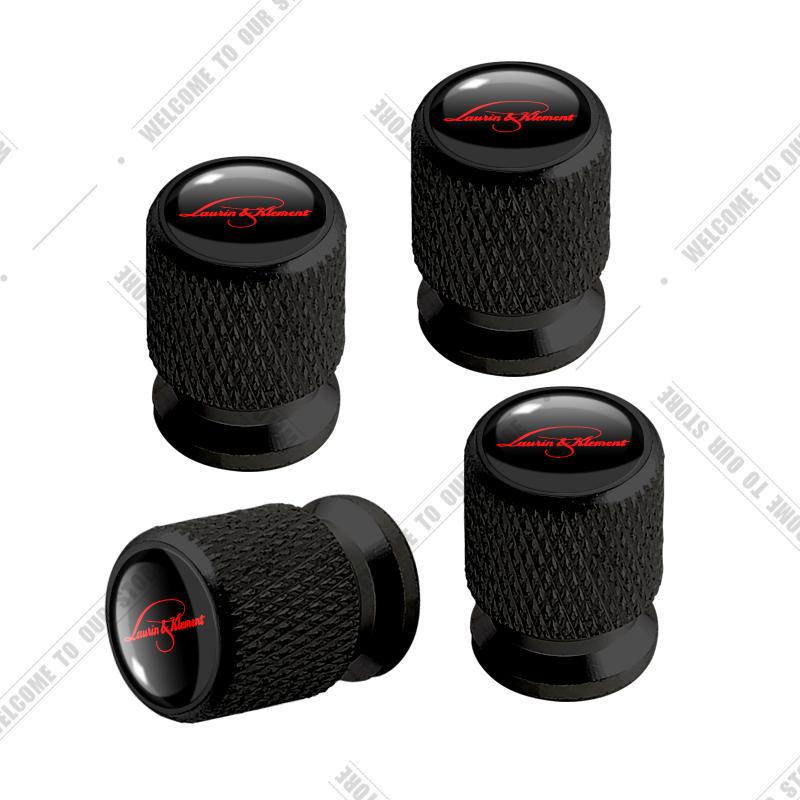 Car CNC Aluminum L&K Emblem For Skoda Laurin & Klement Superb Yeti Octavia Kodiaq Rapid 4pcs Tire Valve Air Port Stem Cover Caps