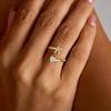 Gold Color A-Z Initial Letter Adjustable Ring for Women Girl Luxury Heart Zircon Fashion Jewelry Wedding Party Gift