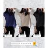 [Meluse] balloon sleeve shirt blouse crew neck docking tops switching long sleeve spring autumn ladies cut and sew long sleeve different material