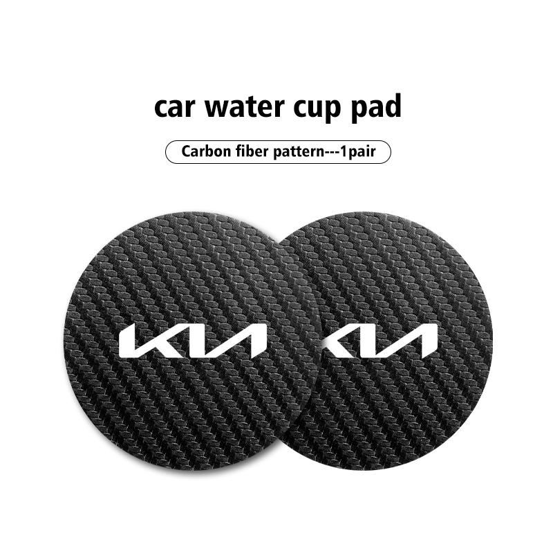 CAFHF1 Set of 2 Leather Coasters Anti-Noise Water Coaster Pads for Kia Ceed Sportage Rio K5 K2 Optima Cerato Proceed Venga