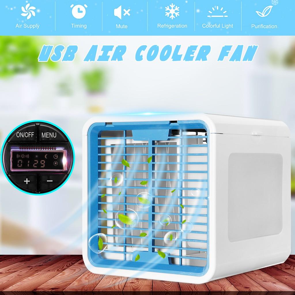 3 Speed LCD Mini Air Cooler Cool Cooling Fan Purify Humidifier 6 Colors LED NEW