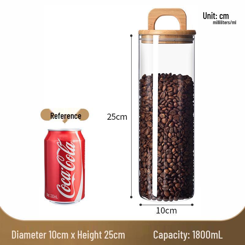 Vintage Glass Storage Jar with Handle Lid - Moisture & Mildew Proof, High-Temperature Resistant for Coffee and More