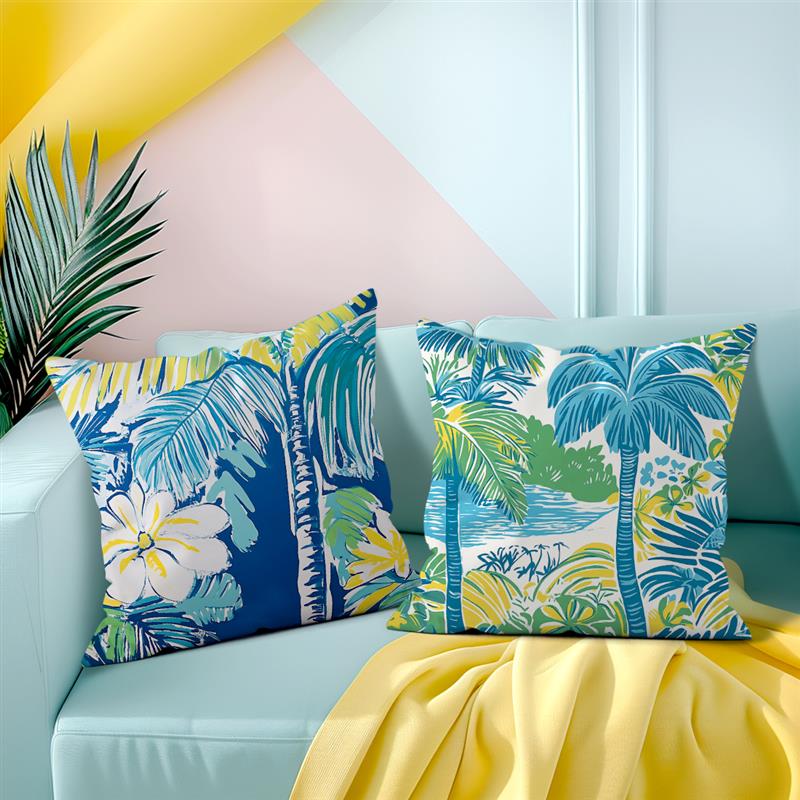 Summer Series Pillowcase Hot Palm Trees Pattern Polyester Cushion Cover Throw Pillow Sofa Decoration Pillowcover Home Decor