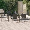 VidaXL Garden Dining Set and Cushions 7pcs Black Wicker 3185123