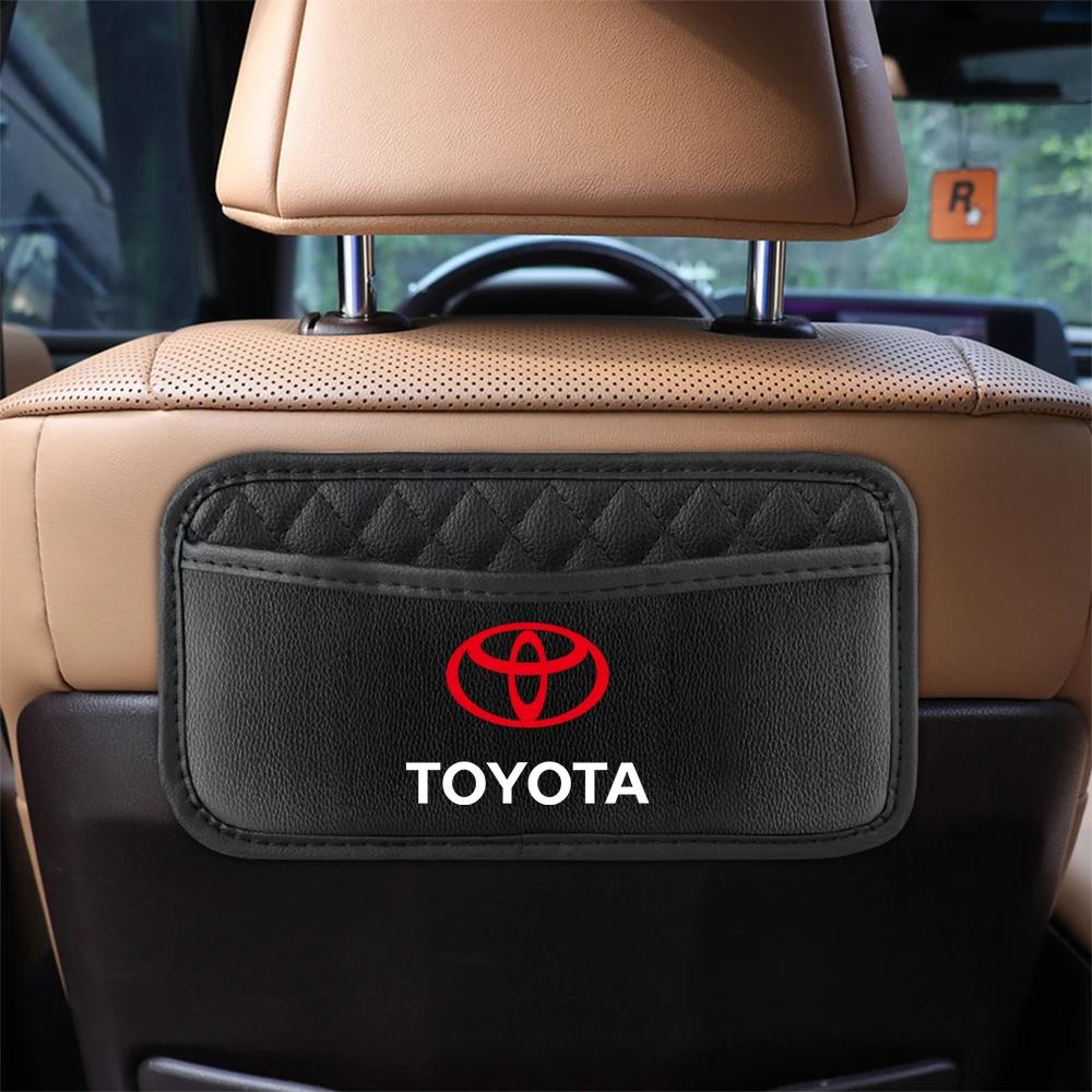 Leather Car Storage Pocket Seat Back/Door/Center Console Organizer for Toyotas TRD Autocollant Pegatina RAV4 Avensis Yaris Reiz