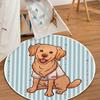 Cartoon Dog Round Carpet Living Room Circle Floor Mat Non Slip Bedroom Bathroom Doormat Washable Home Hallway Area Decor Rug
