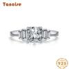 Tancise Classic 925 Sterling Silver Zircon Ring Ladies Jewelry Wedding Promise Party Gift