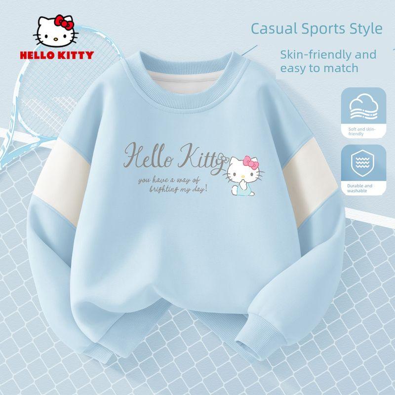 Hellokitty Girls' Sweatshirt, Spring and Autumn Style, Pink Children's Top, Early Spring Children's Clothing, Girls' Long-Sleeved Base Shirt