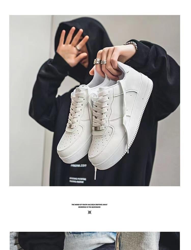 Бортовые туфли ВВС Нет. 1 платформа белые туфли Весенние повседневные дышащие спортивные универсальные трендовые студенческие черные мужские туфли