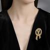 French High-End Golden Rope Bow Brooch Elegant Temperament Coat Corsage Coat Suit Retro Pin