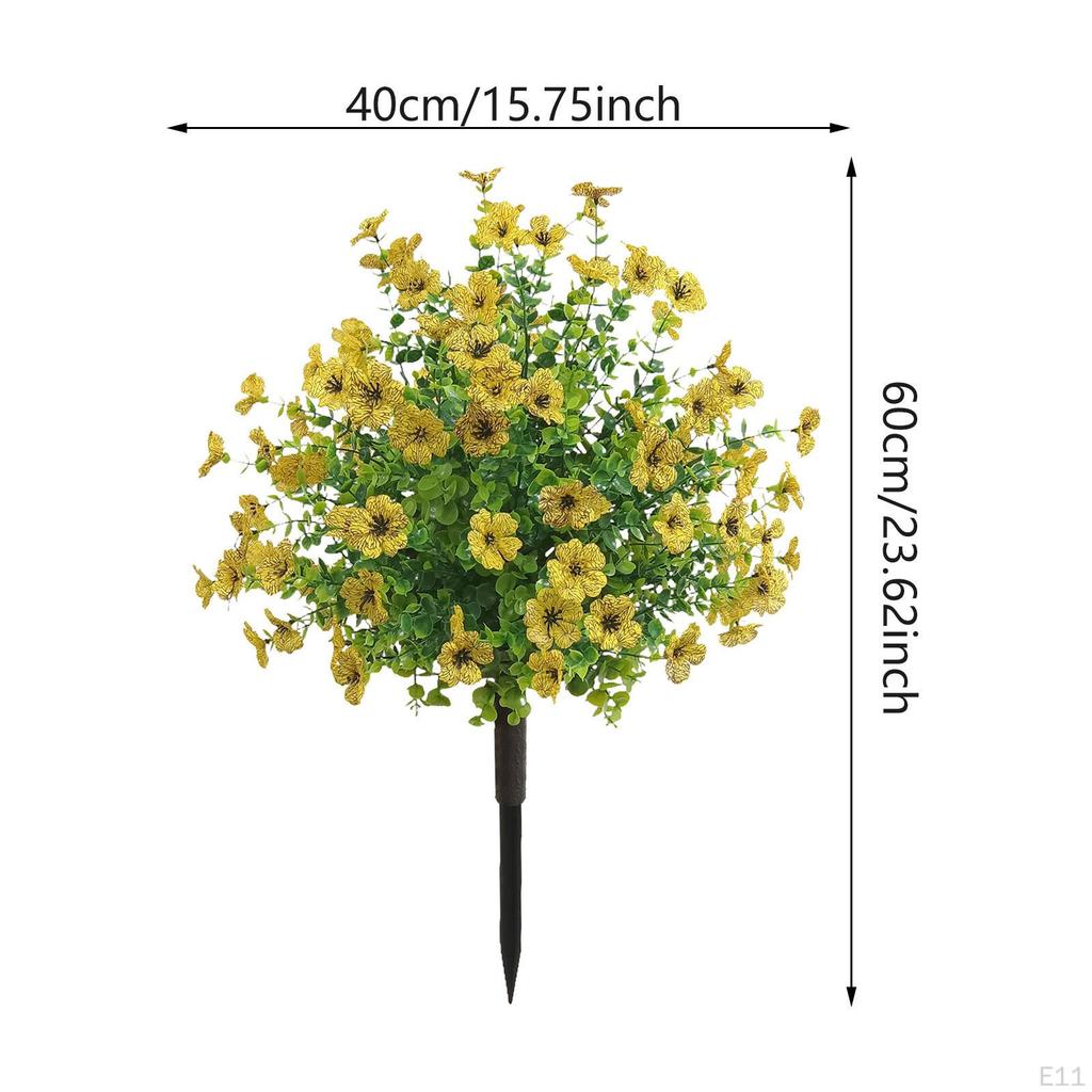 Искусственные цветы для сада, колышки, растения, 24 дюйма, искусственные зеленые кустарники для свадьбы на открытом воздухе