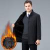 Кашемировое пальто мужское зимнее новое норковое меховое воротник-стойка толстое мужское пальто среднего возраста из теплой шерсти