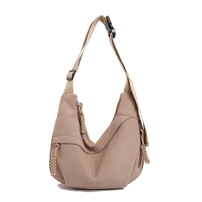Women Large Capacity Corduroy Dumpling Shoulder Crossbody Casual Commuter Bag