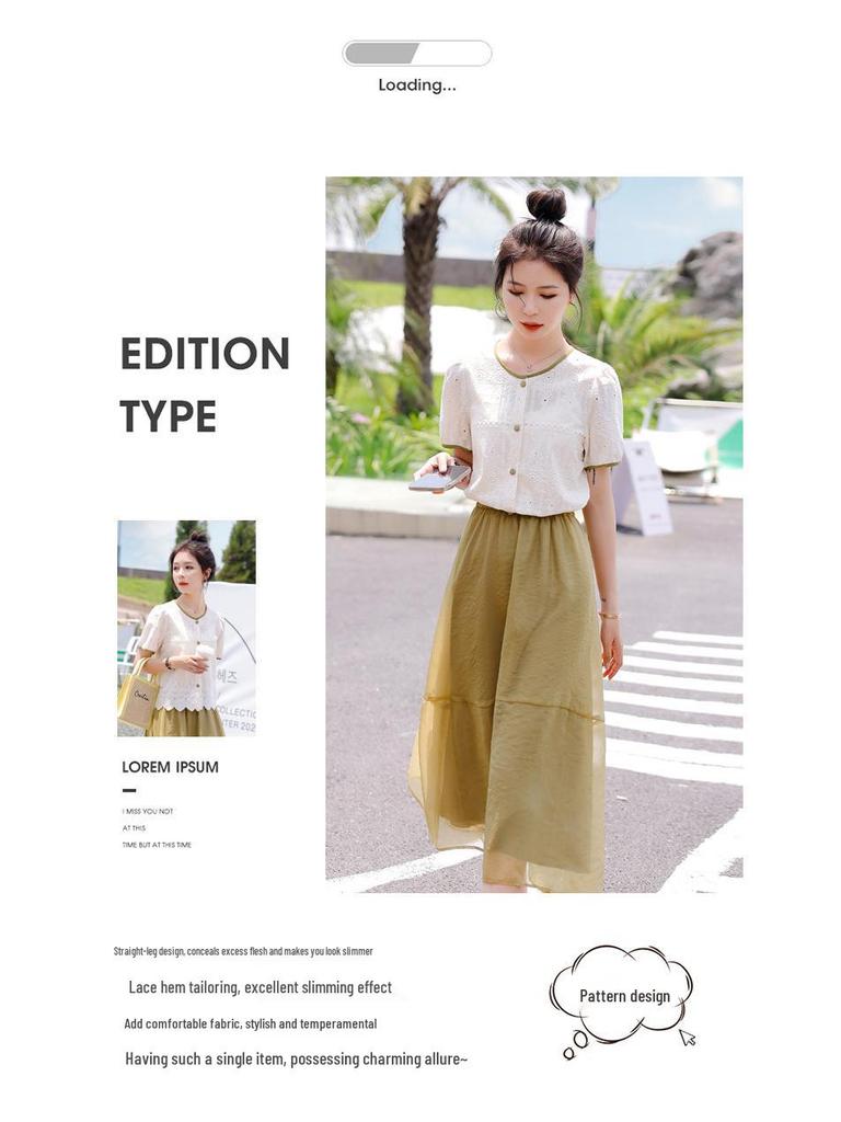 2025 Женский кружевной топ с коротким рукавом для похудения больших размеров - Новый французский стиль