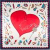 New Arrival 60*60cm Luxury Brand Women Silk Scarves Heart and Lipstick Design Square Scarves Spring Summer Shawls For Ladies