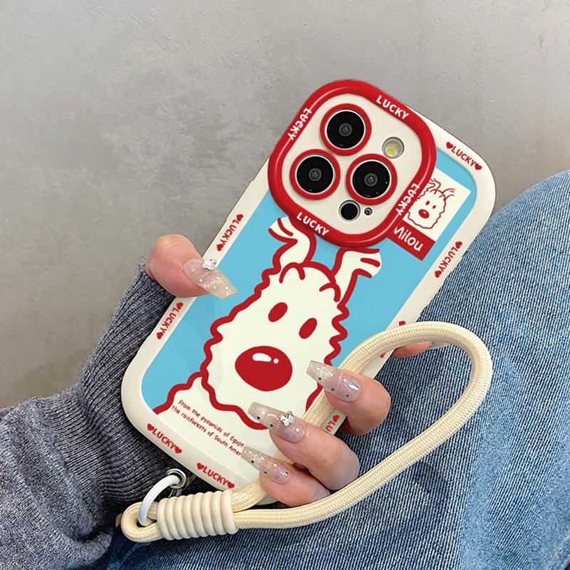 Curve Puppy Suitable for Iphone16promax Puff Mobile Phone Case Apple 15plus14 Silicone 13 Cartoon 12