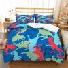 Cartoon Animal Pattern Bedding Set Dinosaur Print Quilt Cover Pillowcase Kid Teenager Single Bed Bedding Gift