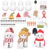 MengMeng DIY Christmas Snowman Cute Knitted Hat and Foam Craft Christmas Handmade Mini Knit Santa Snowman Figurine Birthday Christmas Party Snow Toy