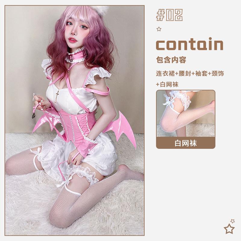 Halloween Costume Adult Diablo Goth Maid Costume Sexy Imp Anime Cosplay Bat Costume