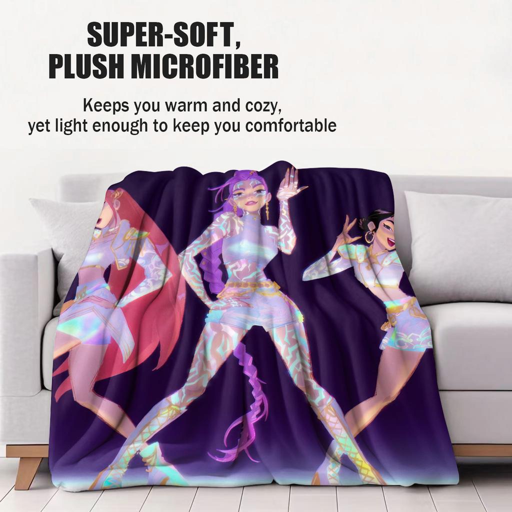 KPop D-Demon H-Hunters Stage Flannel Blanket Hot Anime Soft Warm Throw for Sofa Bed Cover Camping Travel Multifunctional Blanket