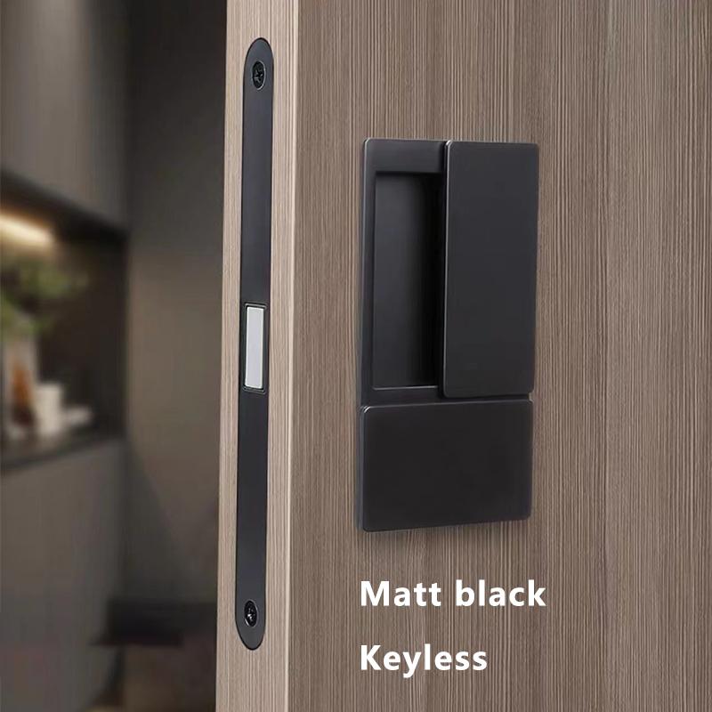 Новый стиль безручечный плоский замок современная спальня магнитная утопленная дверная ручка бесшумный Push And Pull невидимый раздвижной дверной замок