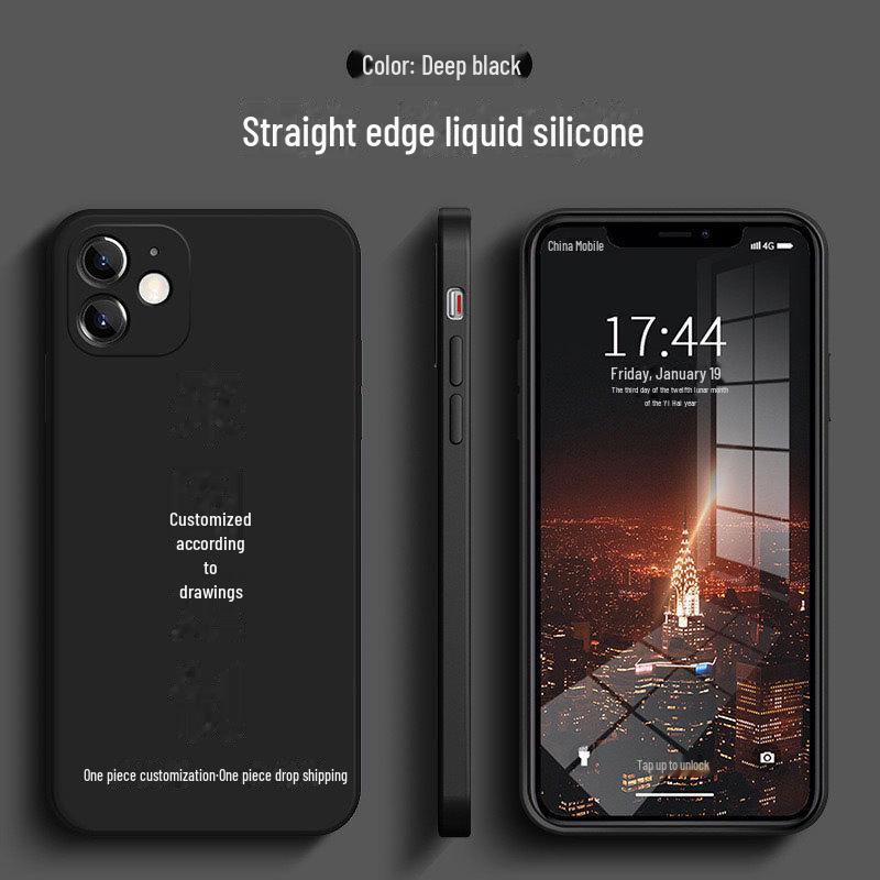 Индивидуальный жидкий силиконовый чехол для iPhone 14, Huawei, OPPO, Xiaomi, Vivo, цельный дизайн