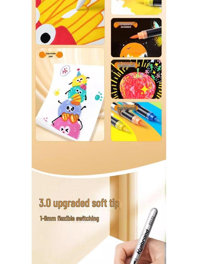 Полупрозрачный акриловый маркер с мягким наконечником для слоев, DIY-арта, детских граффити и рисования в начальной школе.