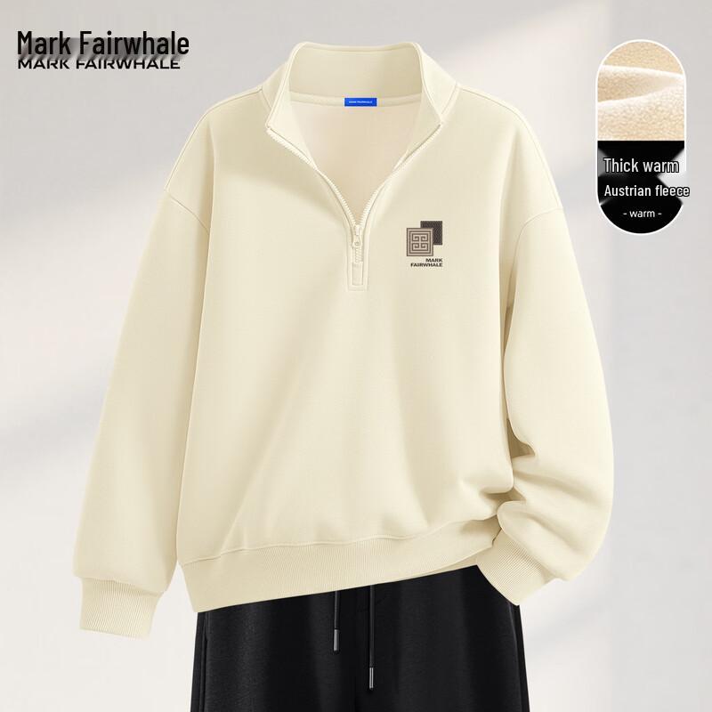 Mark Fairwhale Men's 2025 Winter Fleece Lined Stand-Collar Sweatshirt
