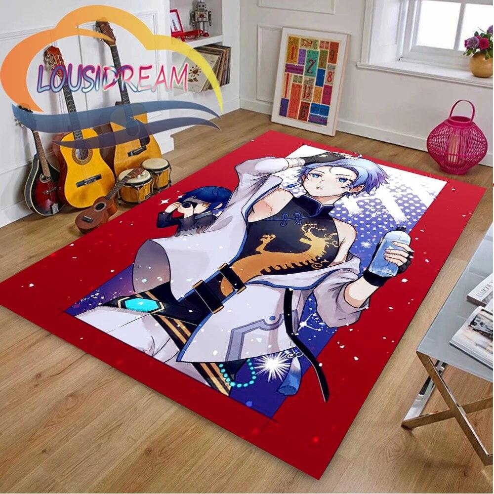 Ковер с мультяшными приключенческими играми, 3D принт Genshin Impact, напольный коврик для гостиной, мягкий фланелевый ковер для игр