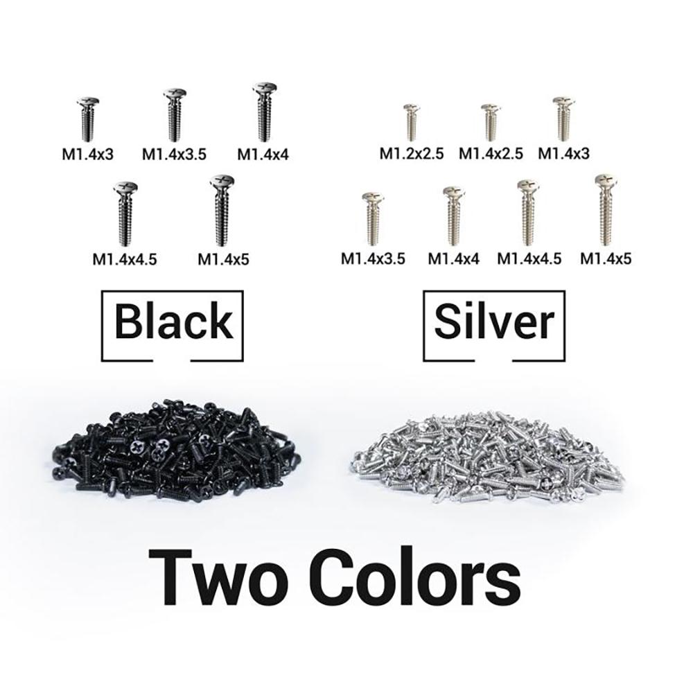 2UUL SC12 1200Pcs Spare Screw 12 Types Phillips Screws for Android Phone Repairs