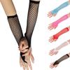 Women Net Breathable Solid Lace Mittens Fingeless Gloves Long Gloves Mesh Fishnet Gloves