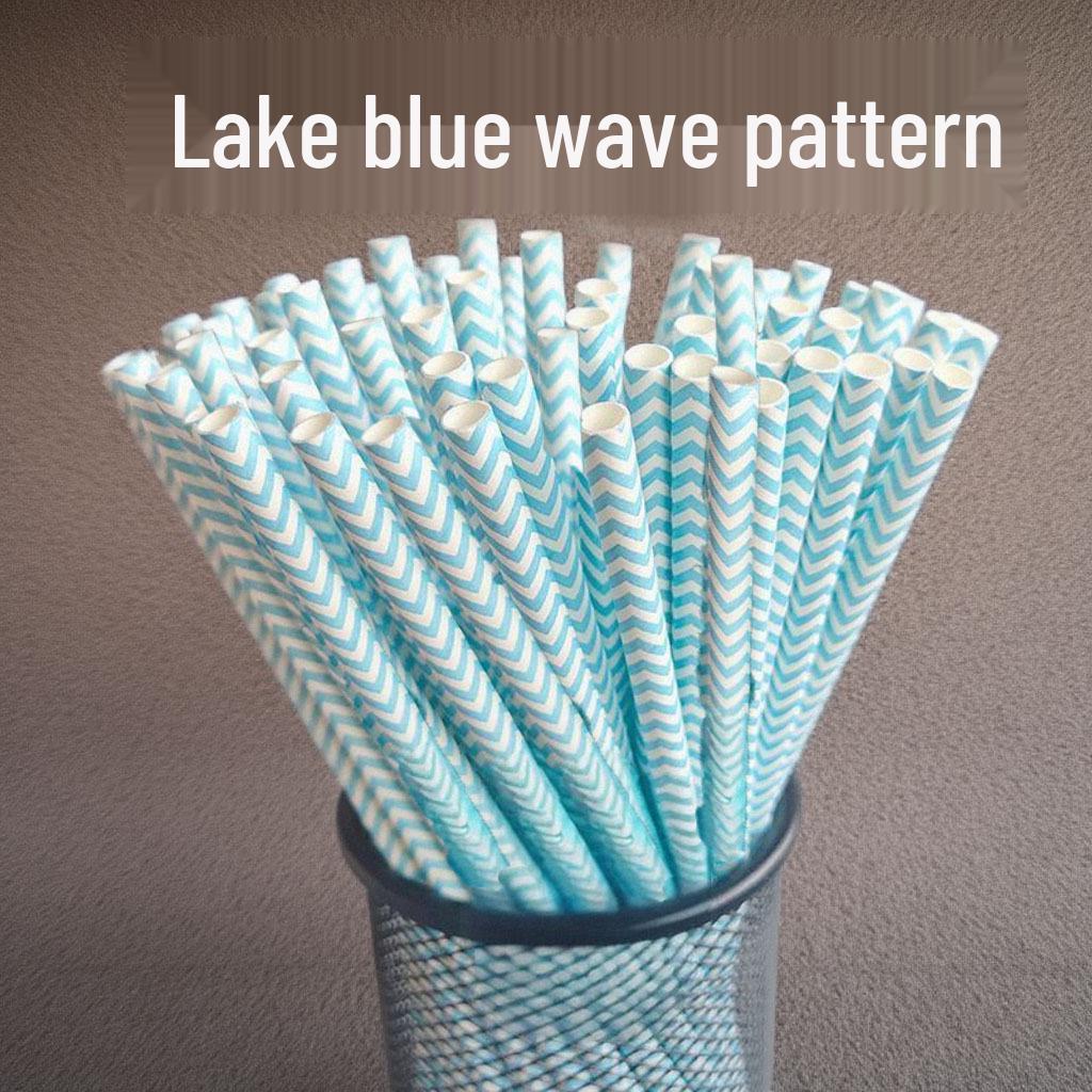 Individually Wrapped Biodegradable Striped Paper Straws