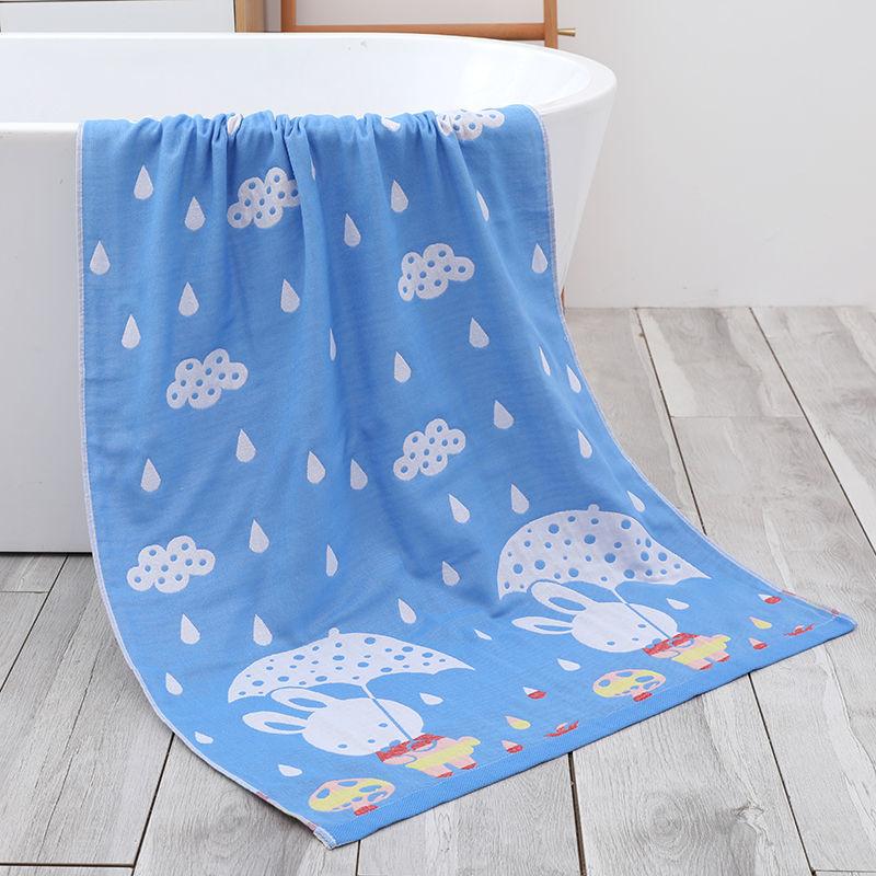 Банное полотенце из марли для взрослых, пляжное полотенце, диванное одеяло, одеяло из чистого хлопка, мультяшное, для ванной, дома, четыре сезона, двухстороннее, 70x140 см