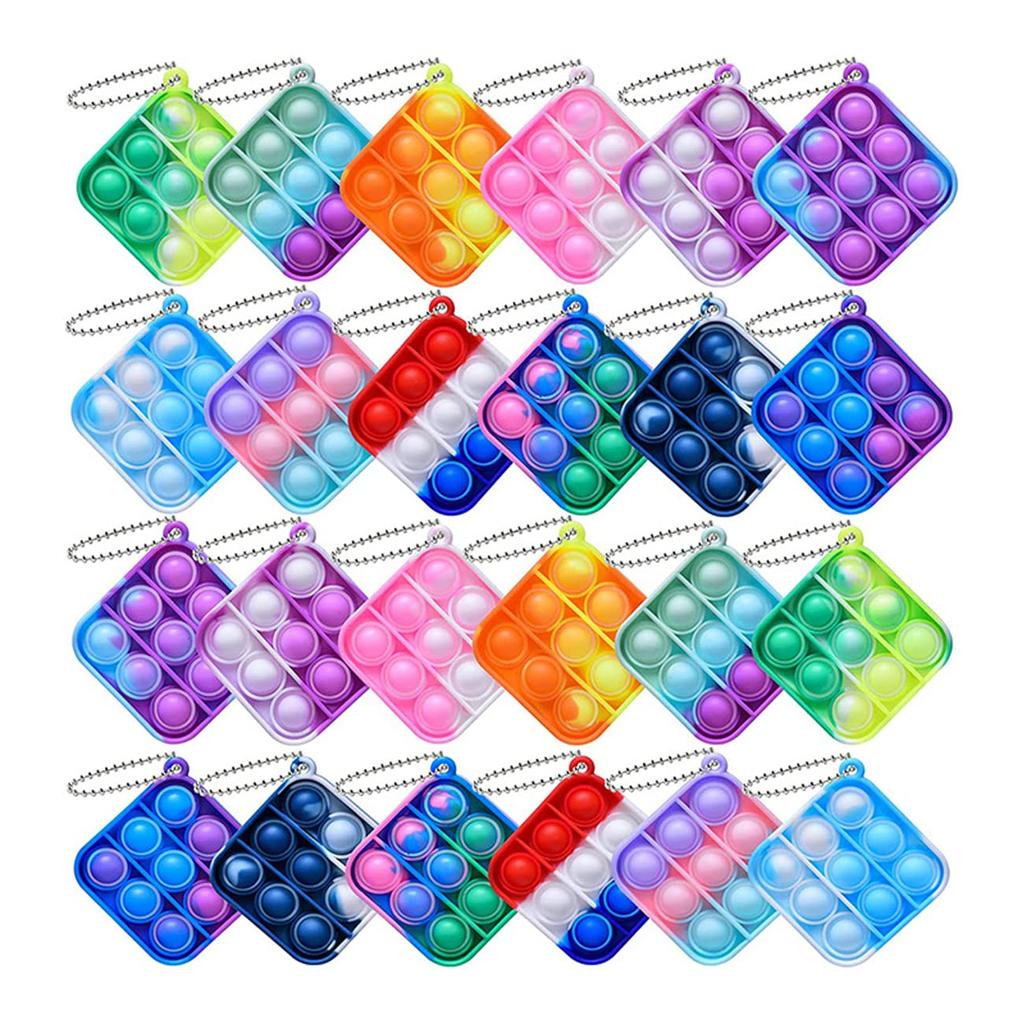 Squishy Toy Key Chain Push Pop Fidget Toy Push Pop Pop Bubble Sensation Decompression Goods Stress Relief Intelligence Development Washable Children