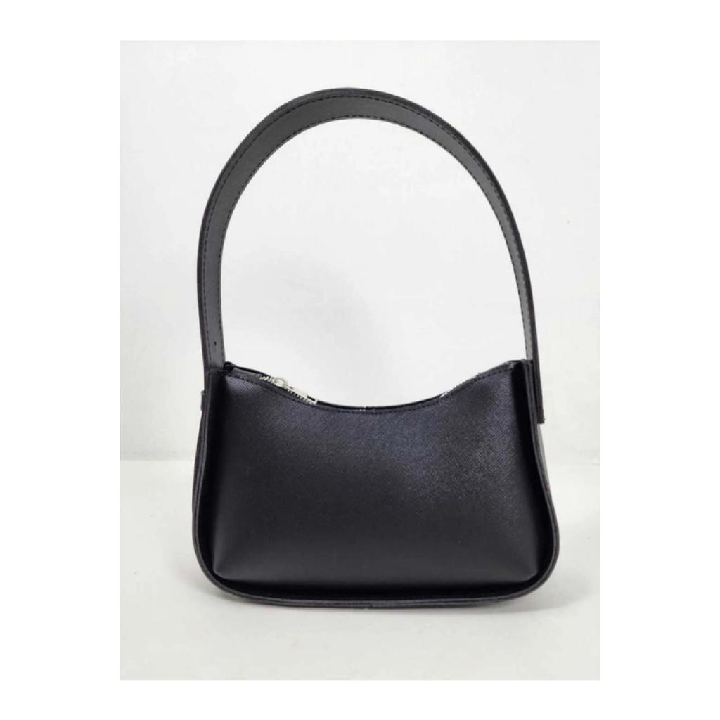 Women's Crocodile Patterned White Baguette Bag