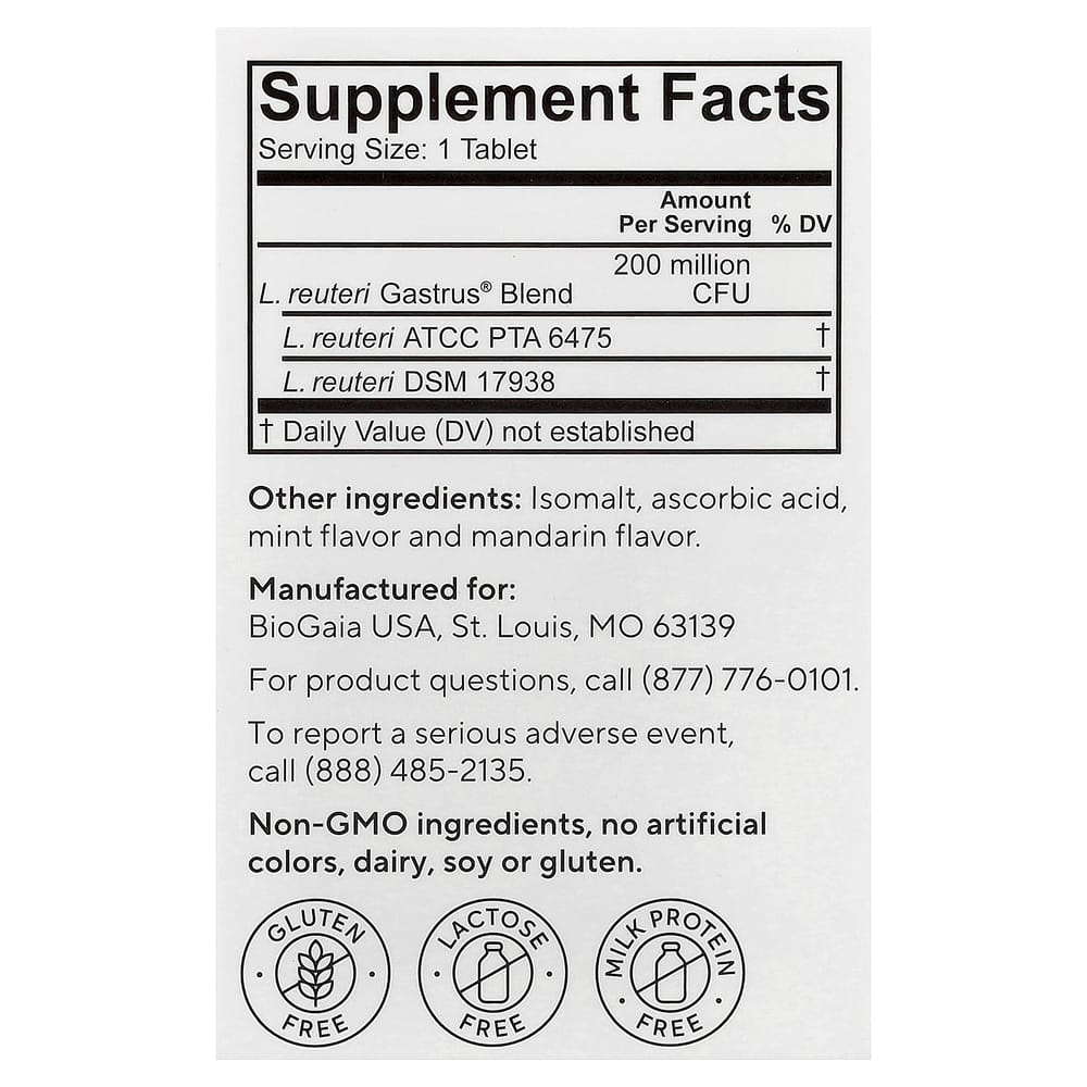 Biogaia Gastrus Citrus Flavor 30 Tablets