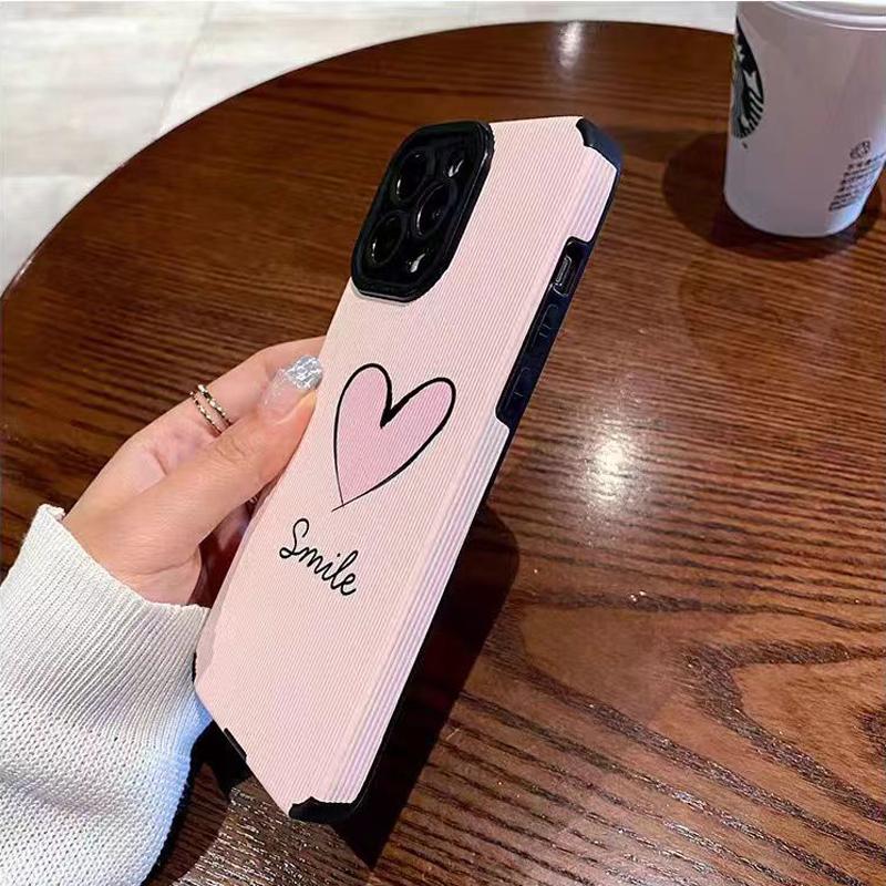 Модный силиконовый чехол с розовым сердечком и любовью для iPhone 15 13 Max 14 Plus 11 12 Mini SE 7 8 X XS XR, кожаный противоударный полный чехол