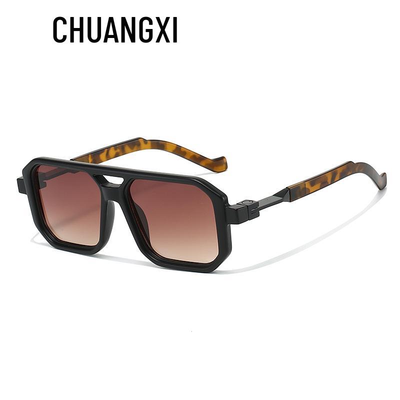 Модные авиаторы в квадратной оправе с двойным мостиком, защита от УФ-лучей - Европейский и американский стиль