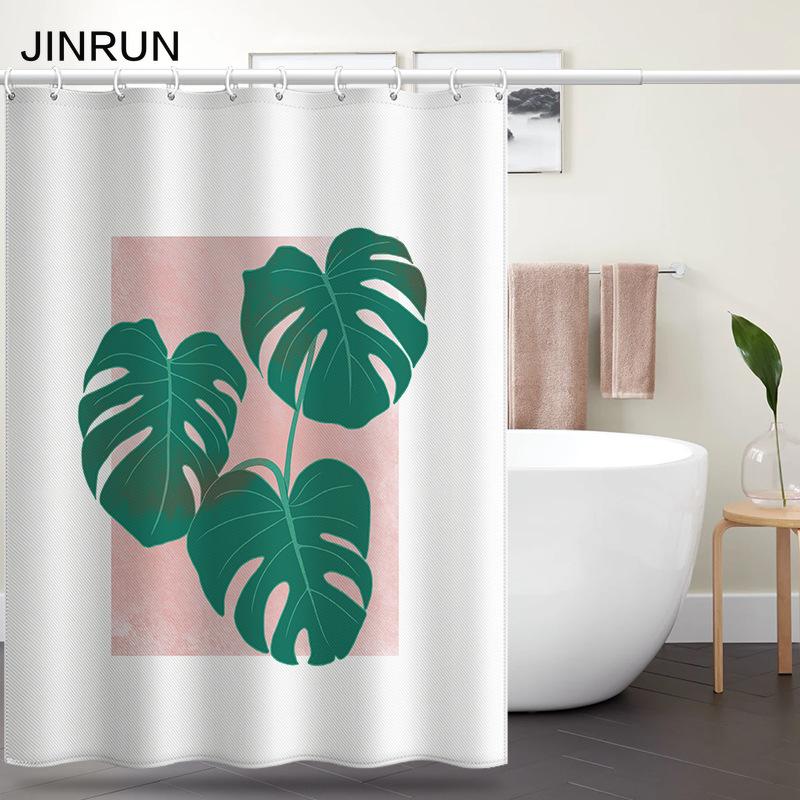 Bathroom Thickened Waterproof Curtain Mildew Proof Shower Curtain Shower Partition Curtain Shower Curtain Bathroom Curtain Free Perforation
