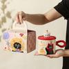 Cute Cartoon Cat Ceramic Mug With Lid Ceramic Coffee Cup Office Drinking Water Cup For Souvenir Gift