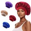 Wide Brim Satin Sleep & Salon Cap: Elastic Headband for Comfort & Care