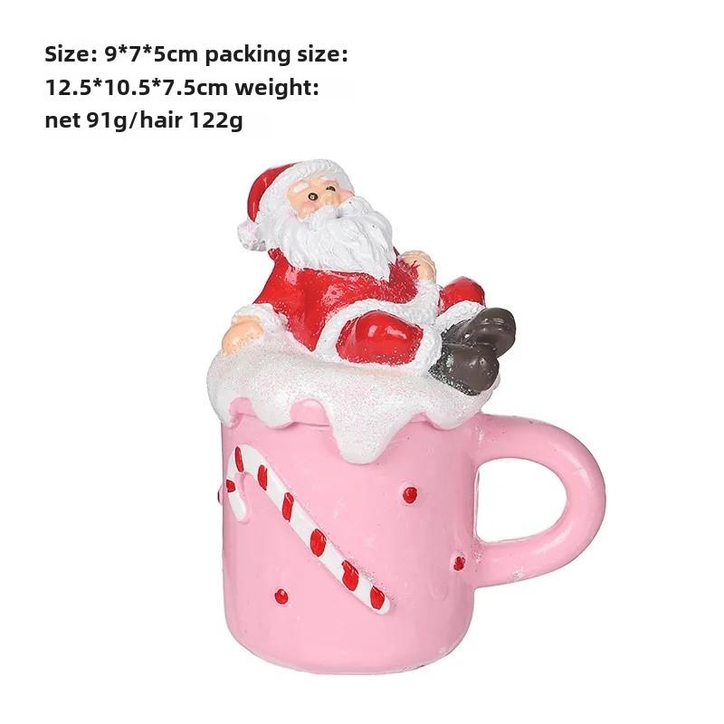 Nordic Style Christmas Decorations Resin Santa Tree Cake Topper Party Decorations Cross-Border New Arrival Christmas Pendants