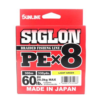 Sunline PE Line X8 Siglon 300M PE 4 60LB Зеленый лайм (2288)