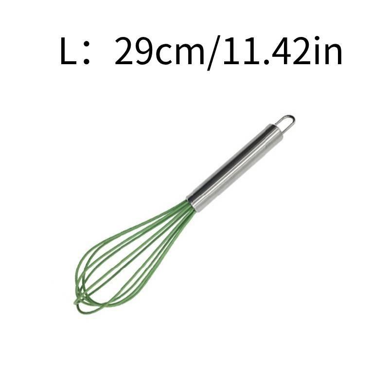 Factory Custom Stainless Steel 304 Egg Beater Cream Whisk Mixer 10 Inch Yellow Silicone
